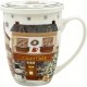 Porcelanowy Kubek 360 ml z Zaparzaczem do HERBATY ZIÓŁ - CHRISTMAS CITY