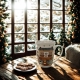 Porcelanowy Kubek 360 ml z Zaparzaczem do HERBATY ZIÓŁ - CHRISTMAS CITY