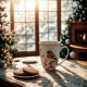 Porcelanowy Kubek 360 ml z Zaparzaczem do HERBATY ZIÓŁ - CHRISTMAS BIRDS