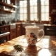 Porcelanowy Kubek 360 ml z Zaparzaczem do HERBATY ZIÓŁ - CHRISTMAS BIRDS