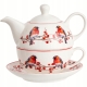 PREZENT Na Święta TEA FOR ONE Dzbanek 350 ml z filiżanką - CHRISTMAS BIRDS